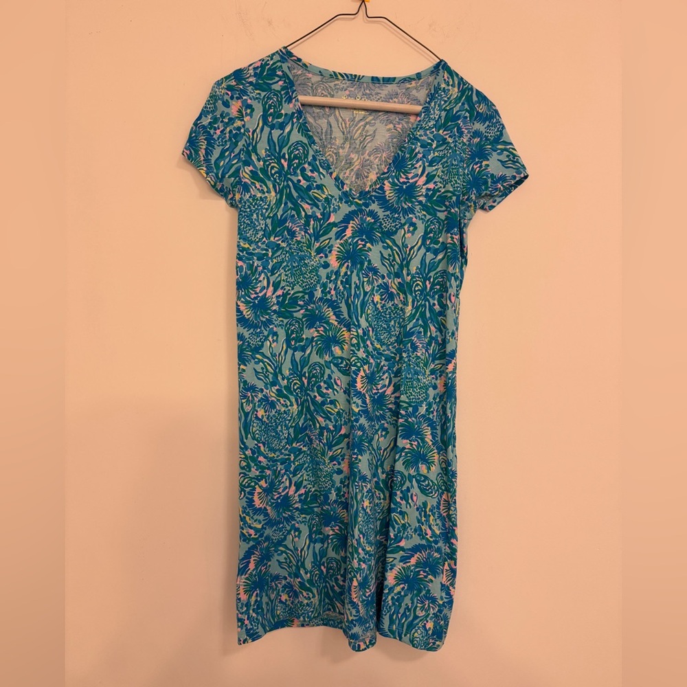 Lilly Pulitzer Blue and Pink Patterned Dress